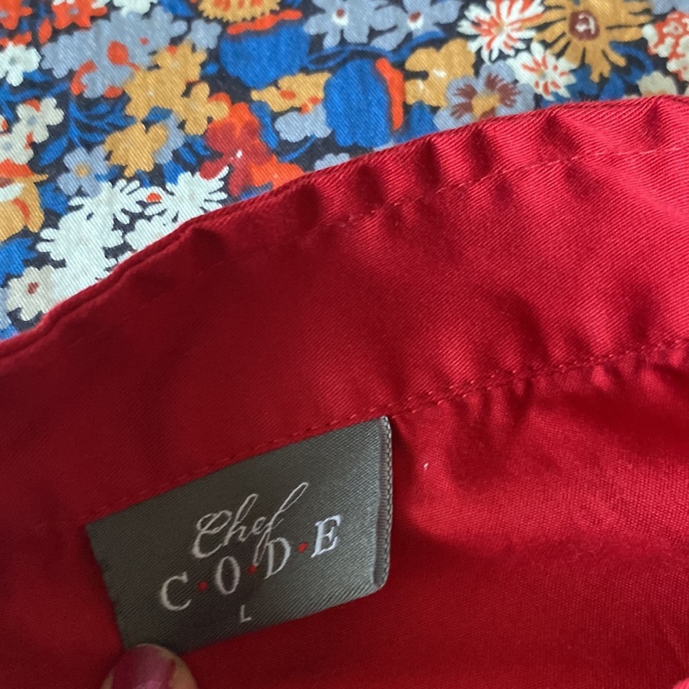 Chef Code Large Red Button Down Shirt - image 7
